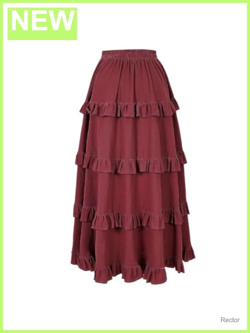 Cotton Linen Renaissance High-Low Drawstring Ruffle Maxi Skirt - Picture 4 of 6